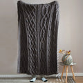 Mk Oeko-tex Crochet Handmade Weight Tube Yarn Soft Black Chunky Knit Throw Giant Knot Pet Knitted  Blanket