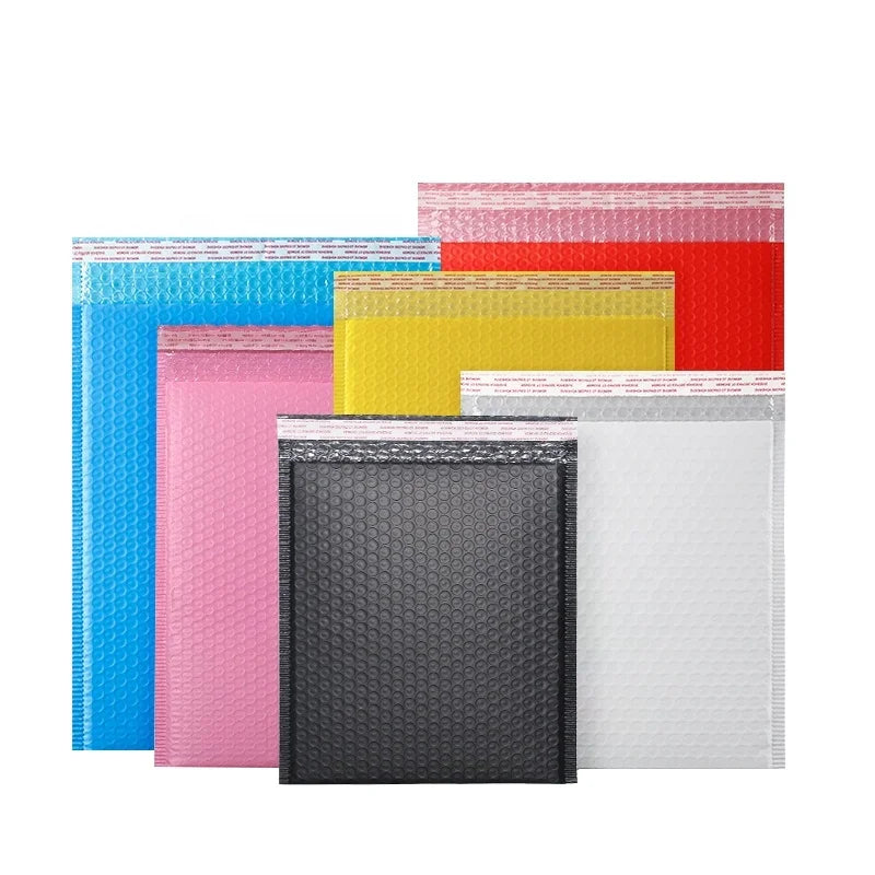 Custom Printed Poly and Plastic Bubble Mailing Bags Kraft Paper Honeycomb Craft Sticker Candle Packaging