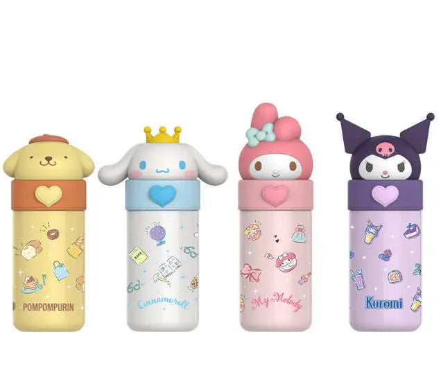 Madou 420ml Kawaii Sanrio Kitty Kuromi Anime Stainless Steel Insulated Vacuum Flask Portable Air Pressure Coffee Milk Travel