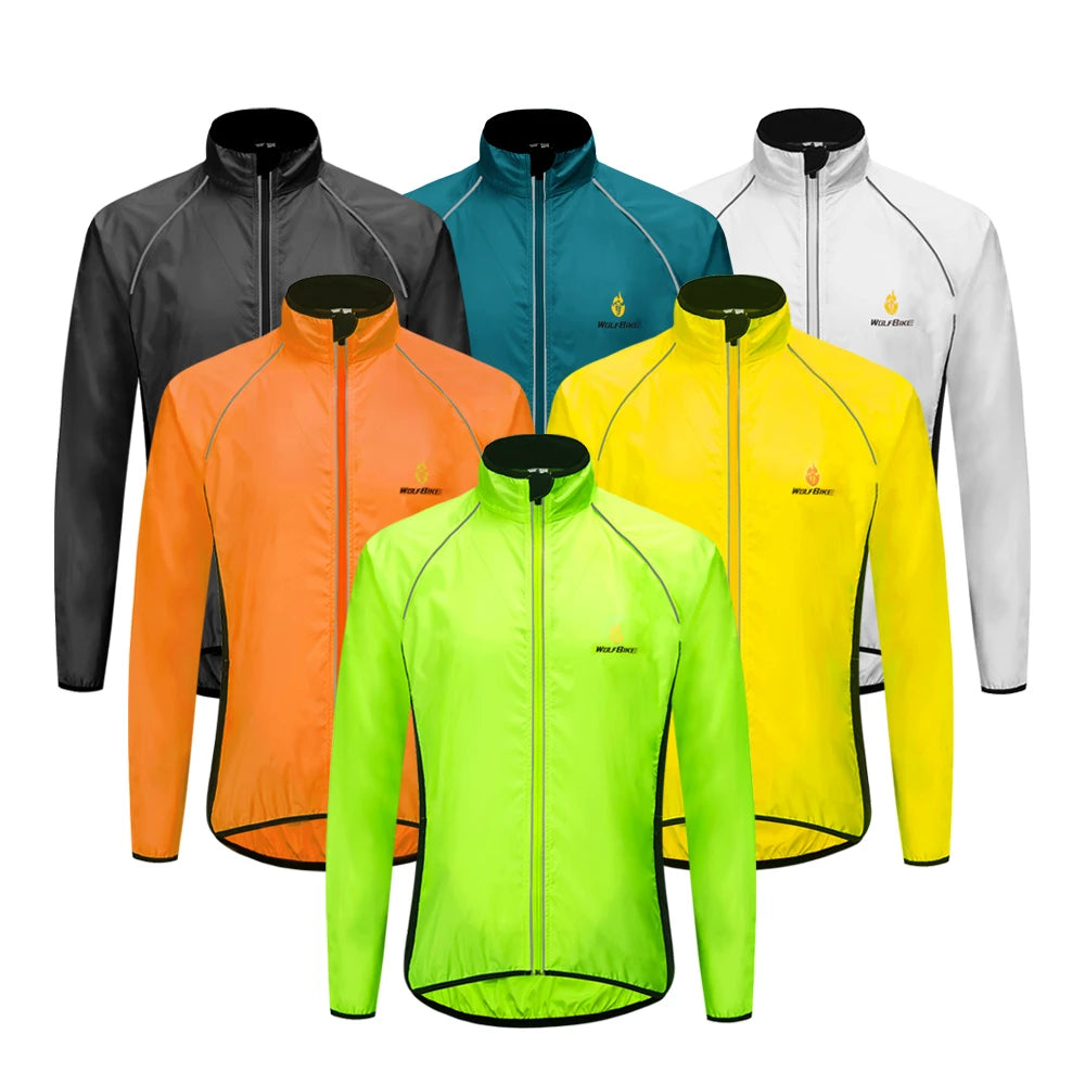 WOSAWE Men's Reflective Cycling Jackets Water Repellent Bike Jacket Windproof Cycling Windbreaker for Outdoor Sports