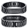 Stainless Steel to My Son Love Mom Courage Inpsirational Humorous Wristband Watch Chain Link Bracelets