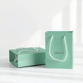 16x8x22cm Light Green Luxury Kraft Paper Bag with Handle for Jewelry Gift Packaging