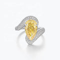 Best Jewelry Fashion Jewelry Ring Shape of Water Droplets Cut 925 Silver Plated Morganite Zircon Girls' Ring