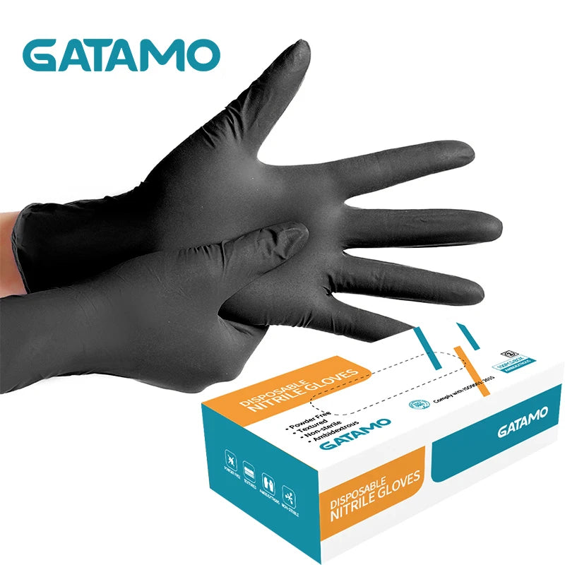 G025 Black Nitrile Glove Black 100 Box Nitrile Gloves Disposable Black Tattoo Gloves MegaBDM