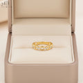 Popular Wholesale Minimalist Link Chain Ring Hand Crafted Jewelry 18K Solid Gold Natural Diamonds Everyday Wear Stackable Ring