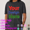 Casual Washed Distressed Short Sleeves Knitted Western Shirts for Boys Girls Custom Logo Print Boutique Breathable Cotton Summer