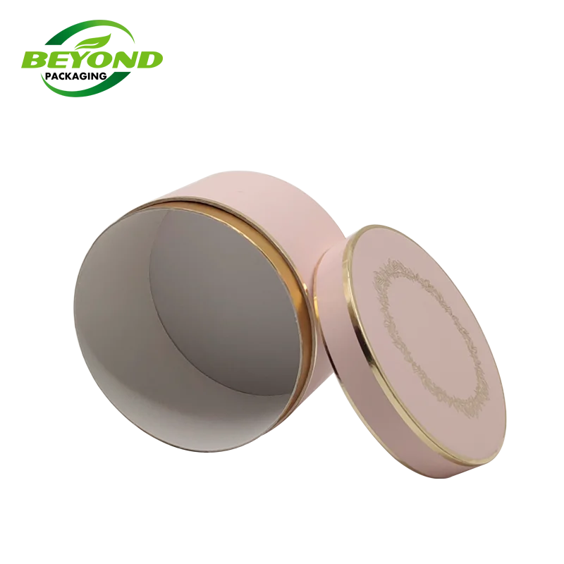 Custom Gold Stamping Logo Paper Container Cylinder Packaging Cosmetic Round Box Paper Tube for Face Cream Bottle