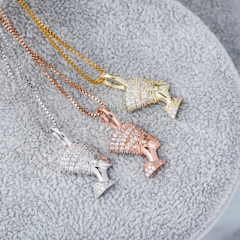 Newest Listing 925 Silver Egyptian Pharaoh Pendant Iced Out Hip Hop Zircon Pendant Necklace Fashion Hip Hop Gift