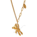 MICCI New Arrival Stainless Steel Tarnish Free Jewelry Gold Plated Cute Pendant Bear Necklace Gifts for Women
