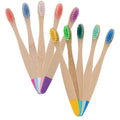 Kids Bamboo Toothbrush Natural Soft Bristle Wooden Toothbrush Natural Wood Organic Toothbrush BPA-Free Color Travel