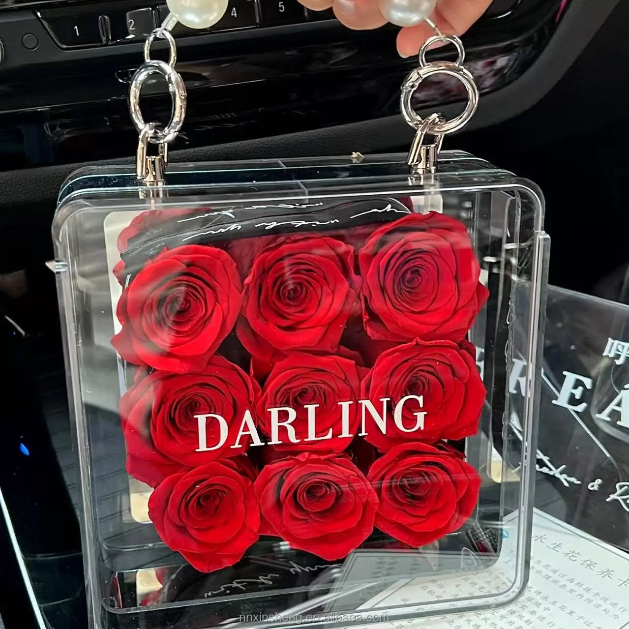 9pcs Roses Preserved Acrylic Mirror Rose Box Long Lasting Real Flowers Preserved Rosas Eternas Preserved Flower Eternal Roses