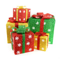 Promotion Christmas Laser Gift Box Decoration 15cm to 30cm Festival Ornament Christmas Gift Box