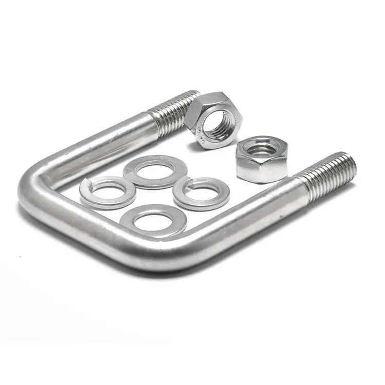 M3 M4 M5 M6 M8 Trailer Bolt A2 Post Clamp Exhaust Pipe with Plain Finish Stainless Steel Square U-Bolt