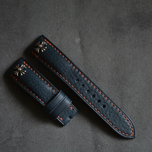 Luxury Italian Leather Watch Bands-Padded Vintage Design-Choice Colors (Green/Blue)-18mm-24mm Sizes-for IWatch 40/44mm-Custom