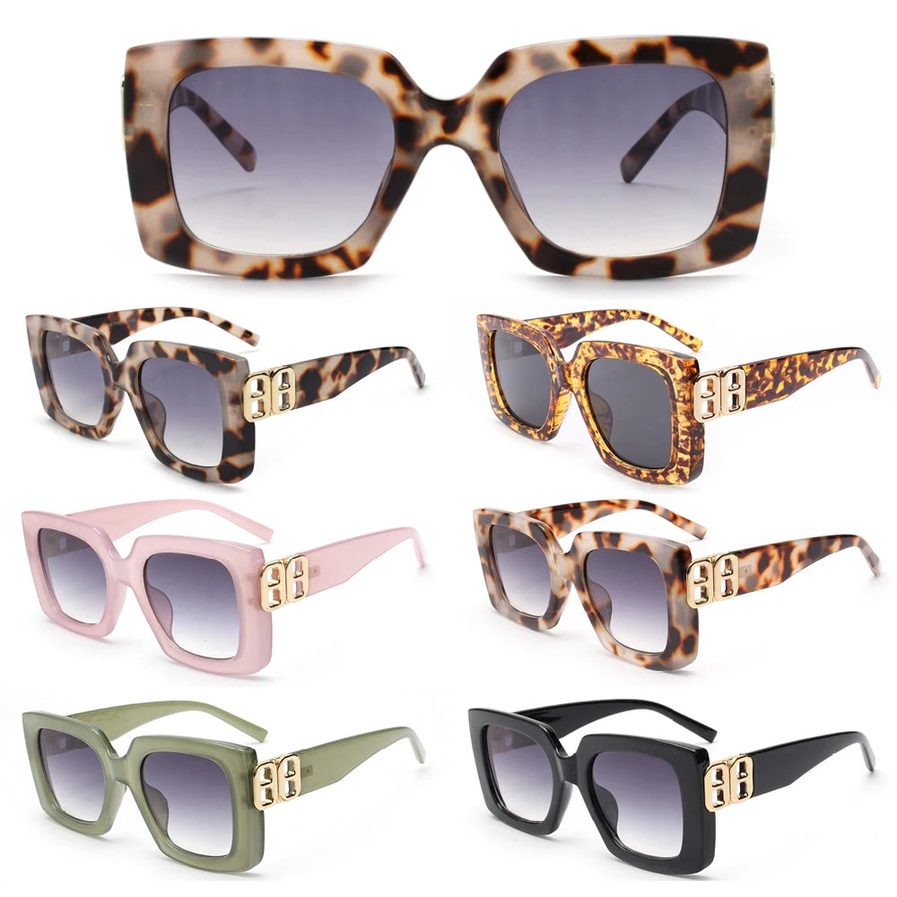 2024 2023 Luxury Designer Sunglasses for Ladies UV400 Rectangular Retro Shades with Custom Logo