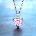 AA00607 Fashion Heart of the Ocean Pendant pink Diamond Heart-shaped Necklace
