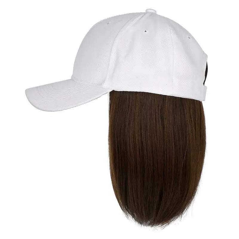 Human Hair Wig with Hat Yo2pb Wig Long Hair with Baseball Cap
