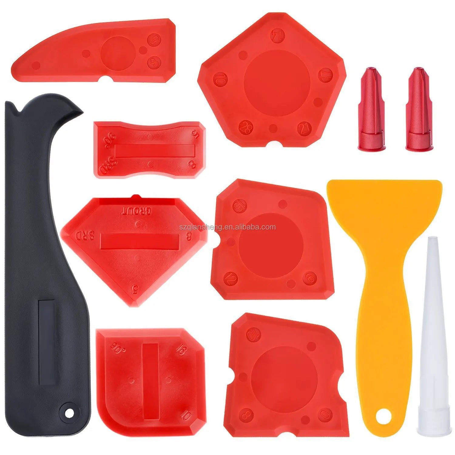 12 Pieces Caulking Tool Kit Silicone Sealant Finishing Tool Grout Scraper Caulk Remove