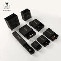 PUPPYSEW Custom logo 9*9cm Sliding Jewelry Box Jewelry Drawer Box with Insert Paper Cardboard Ring Earring Necklace Packing Box