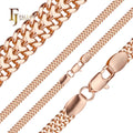 7.1mm FJ Fallon Fashion Jewelry Two-way Cuban Link Chain Plated in Rose Gold Brass Based