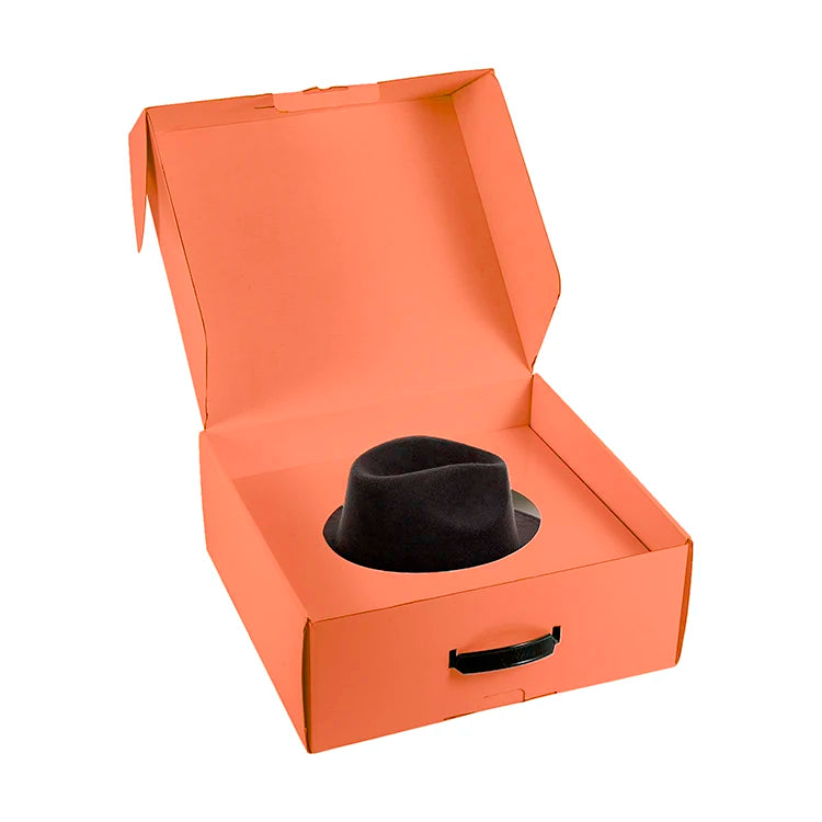 Wholesale Custom logo Black Cardboard Boxing Packaging Bulk Shipping Fedora Hat Gift Box with logo
