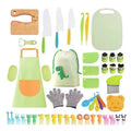 50-Piece Child Safety Silicone Kitchen Tool Set Cut-Proof Gloves Apron Chopping Board for Cooking Melon Fruit Vegetable Potato