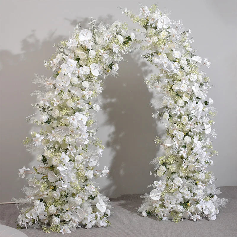 KL-HOA009 Wedding Silk Rose Flower Arch Backdrop Artificial Flowers for Backdrop Arch Horn Arch Flower Decoration