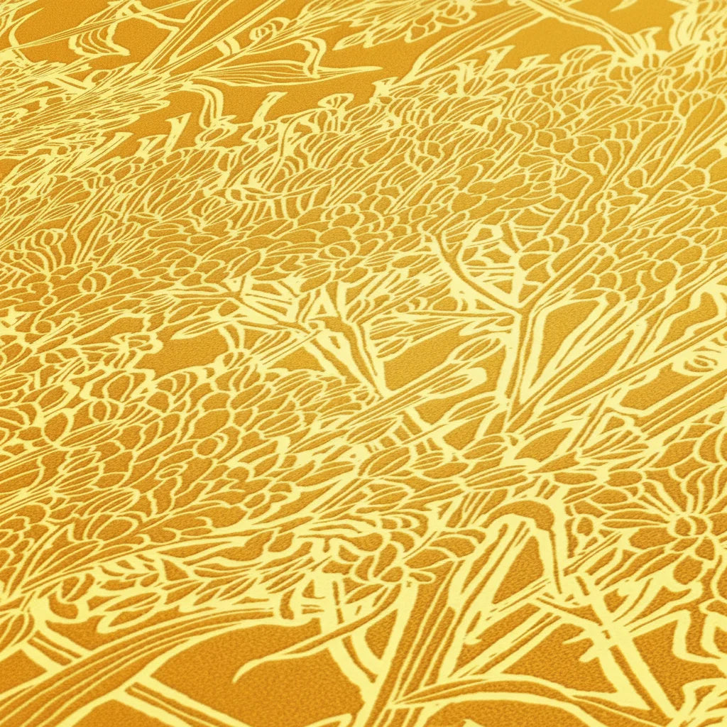 Made Germany Modern Luxury Jungle Yellow Non Woven Vinyl Wallpaper Rolls for Hotel Living Room Bathroom School 10.05x0.53m