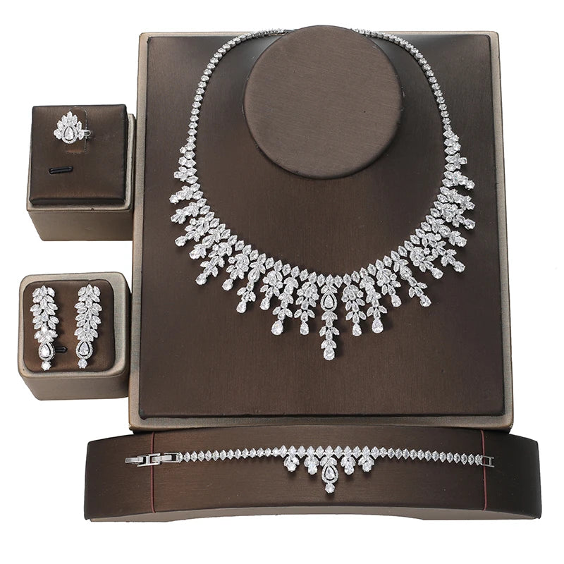 18K  Gold Plating Jewelry Set for Women Fashion Dining Room Set High Quality Gift Luxury Party Western Necklace  BN8139