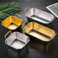 Stainless Steel with Ears Deep Mouth Plate Golden Fried Chicken Potato Chips Snacks Dried Fruit Dessert Fruit Tray Metal