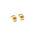 Surgical Titanium Steel Jewelry Ins Fashion Women 18K PVD Gold Plated Brushed Wide Stud Hoop Earrings Waterproof