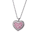 Trendy Stainless Steel Oil Diffuser Locket Necklace with Hollow Heart Perfume Pendant Link Chain Jewelry