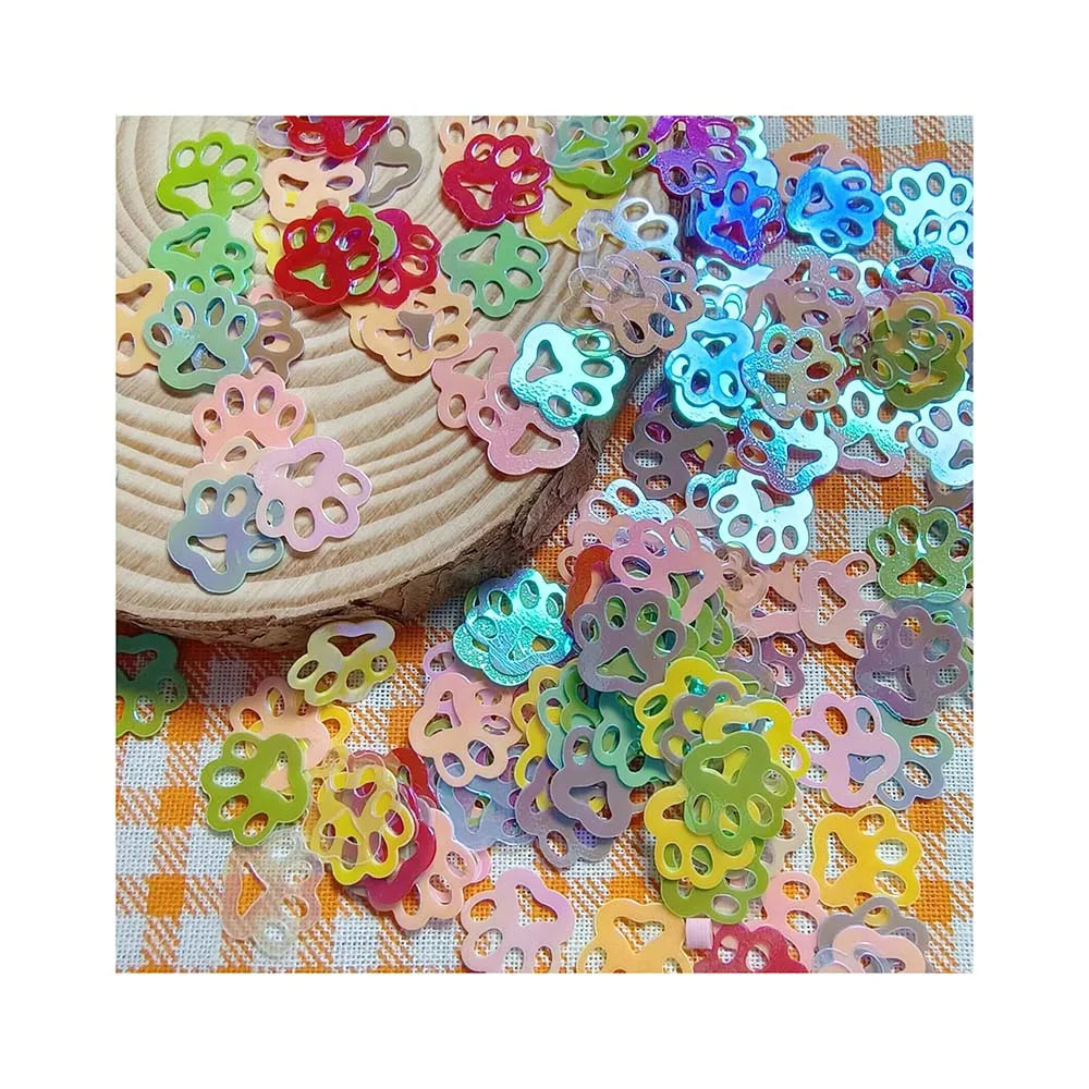 500g Cat Paw Glitter Confetti Nails Phone Case Making Accessories Stickers DIY Decorations Cartoon Sequins Slime Fillings