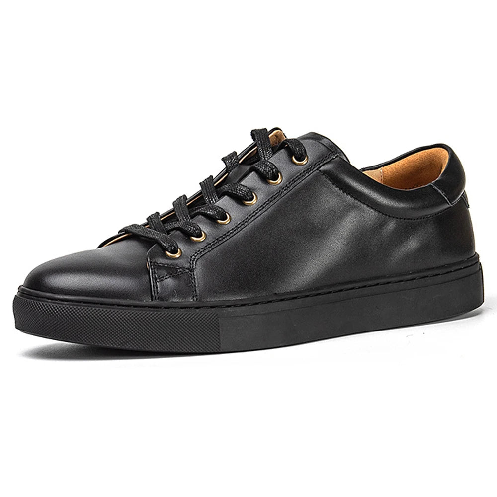 2024 Fashion Trend Mens Genuine Leather Running Shoes Top Layer Cowhide Casual Chunky Sneakers Walking Style Shoes Daily Life
