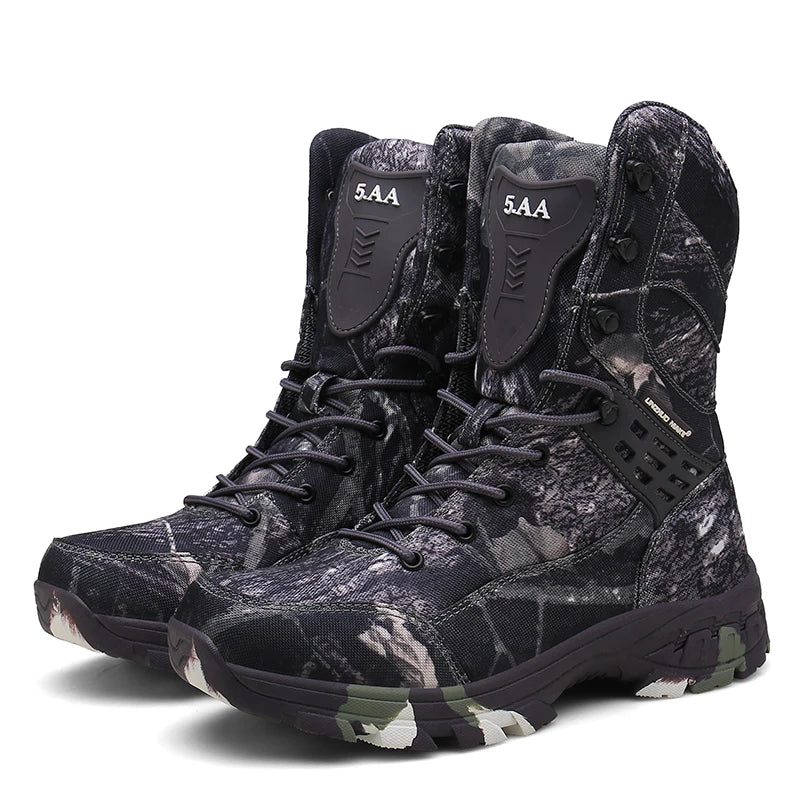 Custom Rubber Mens Hiking Waterproof Camouflage Lightweight Combat Boots Durable Suede Leather Work Boots Desert Boots