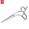 Angrui Beauty 6inch 6CR Stainless Steel Barber Hair Scissors Right-Handed Medium Handle 30 Teeth