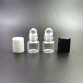 Wholesale Clear Glass Roll on Bottle 1ml 2ml 3ml Cylinder Design with Stainless Steel Roller for Ball and Black Cap