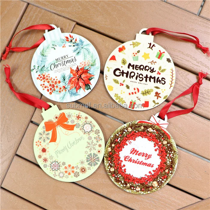 MDFSUB Customized Holiday Decoration Sublimation Hanging Ornament Wooden Ornaments Blank Sublimation Mdf Christmas Ornament