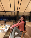 A10709 Migugarment Hot Sale Slim Short Outerwear Golden Buttons Decorated Top Fashion High Quality Knitted Cardigan for Women
