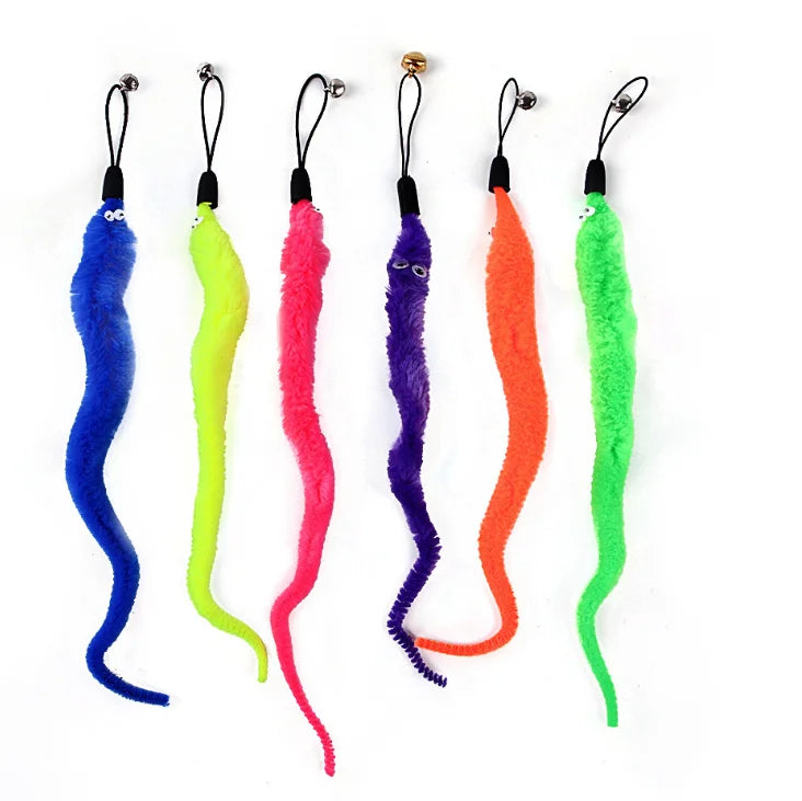 Cat Teaser Toy 9-Piece Eco-Friendly Cat Toy Set Colorful Feathers Replacement Teasing Sticker Tassel Hairball Fishing Rod