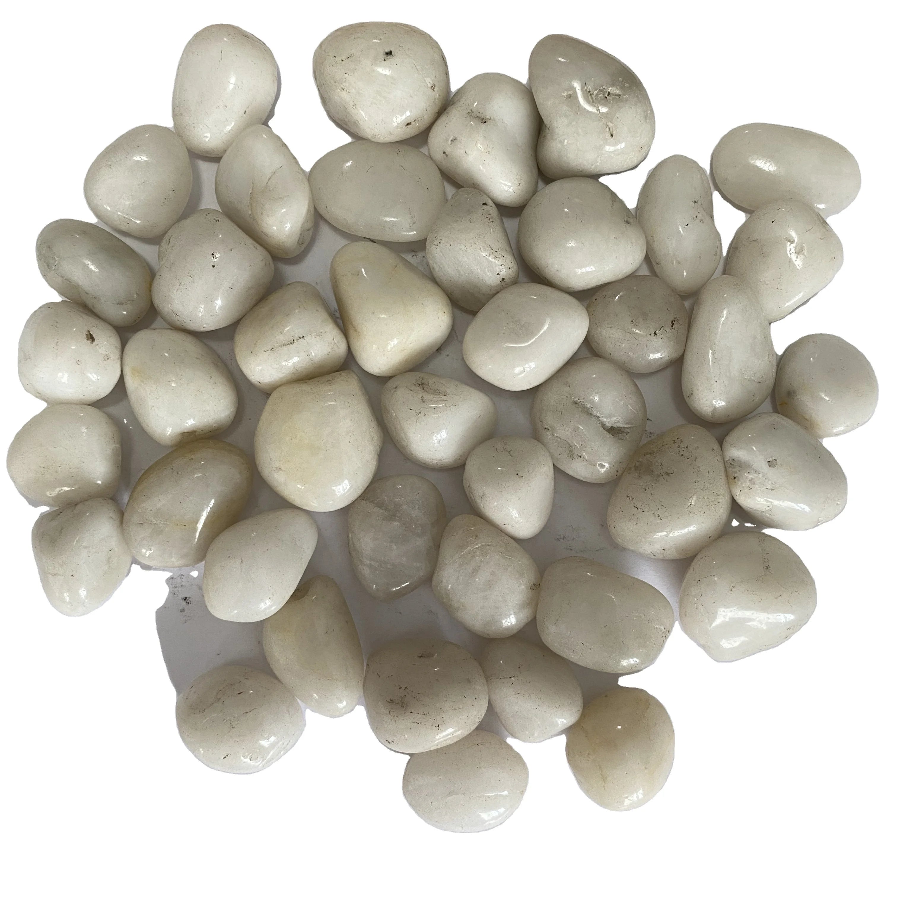 Garden Decorative High Polished White Round Pebble Stone