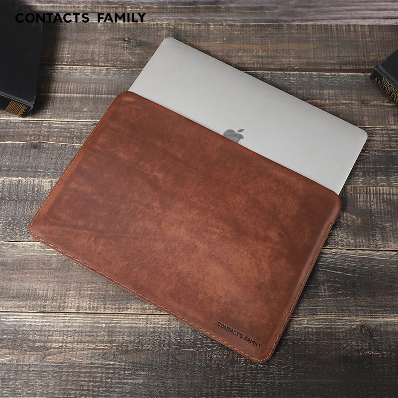 Handcrafted Genuine Leather for MacBook Air Sleeve 13'' 13.3'' Full Grain Leather Laptop Case Slim Mac Pro Cover