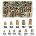 230pcs/Box Assorted Flanged Hex Drive Head Furniture Nuts M4 M6 M8 M10 Zinc Alloy Thread Wood Plated Metric Insert Nut