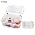KONCAI Travel  Makeup Case Cosmetic Case Transparent Waterproof Clear Beauty Bag Makeup Organizer for Women Vinyl Makeup Bag