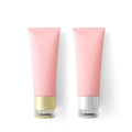 Stock Empty Pink Gel Plastic Bottles Hair Oil Body Container 100ml 100g 3oz PE Face Cleansing Tube Cosmetic Packaging