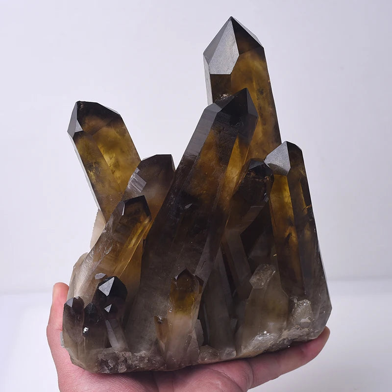 Wholesale Beautiful Citrine Smoky Quartz Clear Crystal Cluster for Fengshui