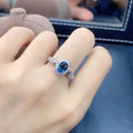 Delicate Silver Plated Crystal Sapphire Knuckle Ring Open Bling Iced Out Zircon Cz Blue Geometric Wedding Rings Wholesale
