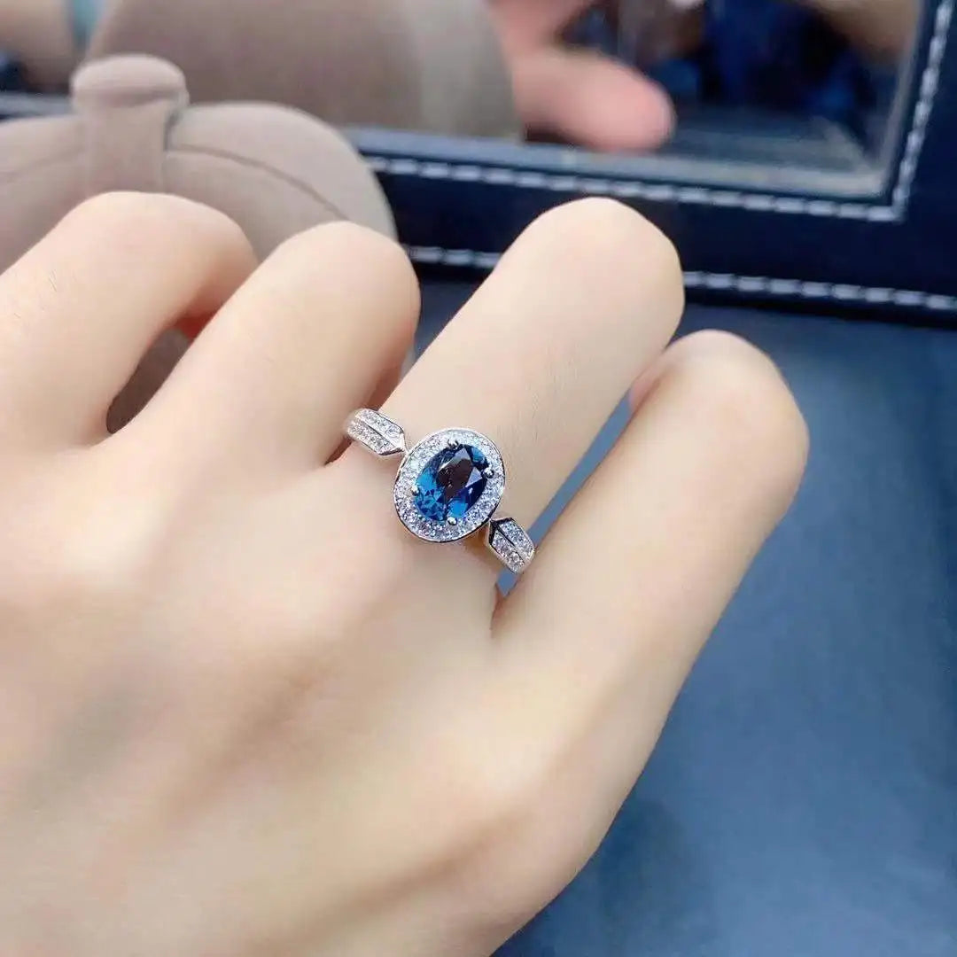 Delicate Silver Plated Crystal Sapphire Knuckle Ring Open Bling Iced Out Zircon Cz Blue Geometric Wedding Rings Wholesale