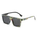 Personality Classic Design Checked Stripe square Sunglasses Outdoor Driving Unisex Shades