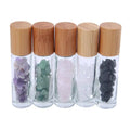 Roller Bottles Essential Oil Roller Bottle Natural Crystal Stones Roller Bottle with Silver Lid Mini Tumbled Gemstone